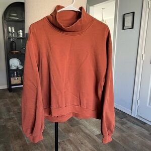 Abercrombie & Fitch, Soft Collection pullover, burnt orange, size L, high neck